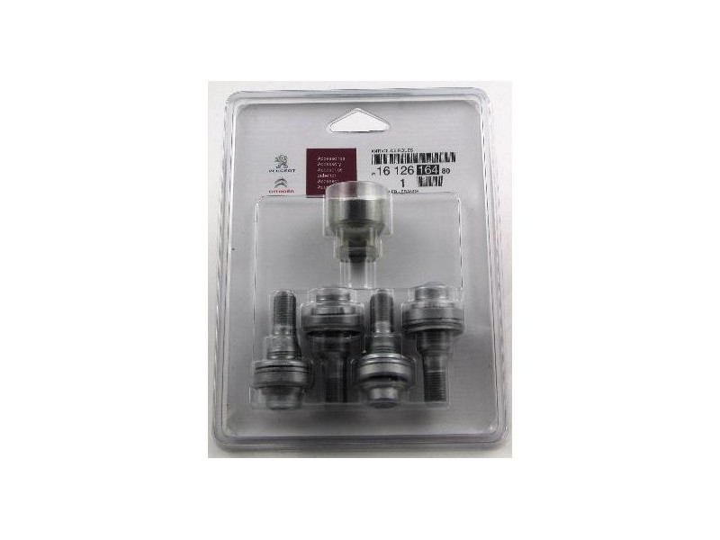 Bulloni antifurto ruote M12x1,25 originale accessori PSA 1612616480